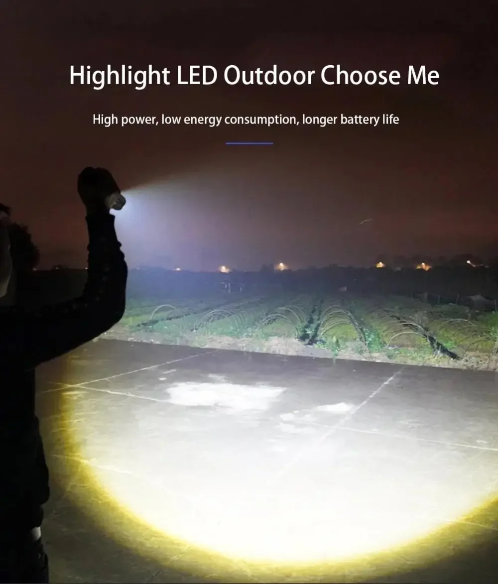 Mini LED Torch USB Charging Portable Keychain Flashlight Rotary Switch Lamp Waterproof Outdoor Camping Emergency Flashlight