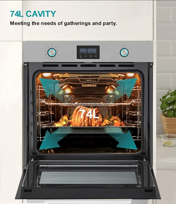 74L Multifunctional Electric Built in Oven Safe and Reliable Kitchen Appliance 60cm Wall Oven