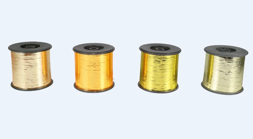 High quality  M-Type Metallic Yarn KR GOLD China Lurex Yarn manufacturer Metallic Yarn for weaving