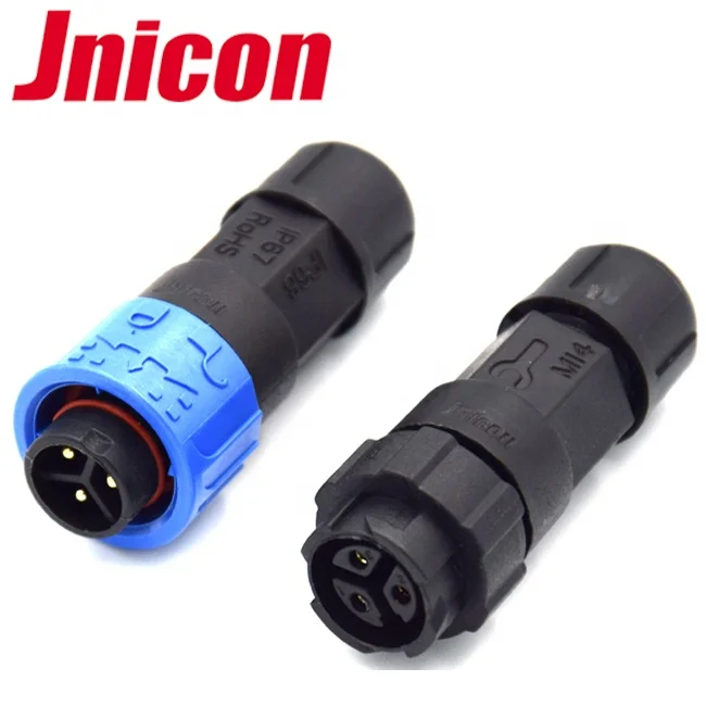 Jnicon M16 push locking 2 pin auto waterproof connector