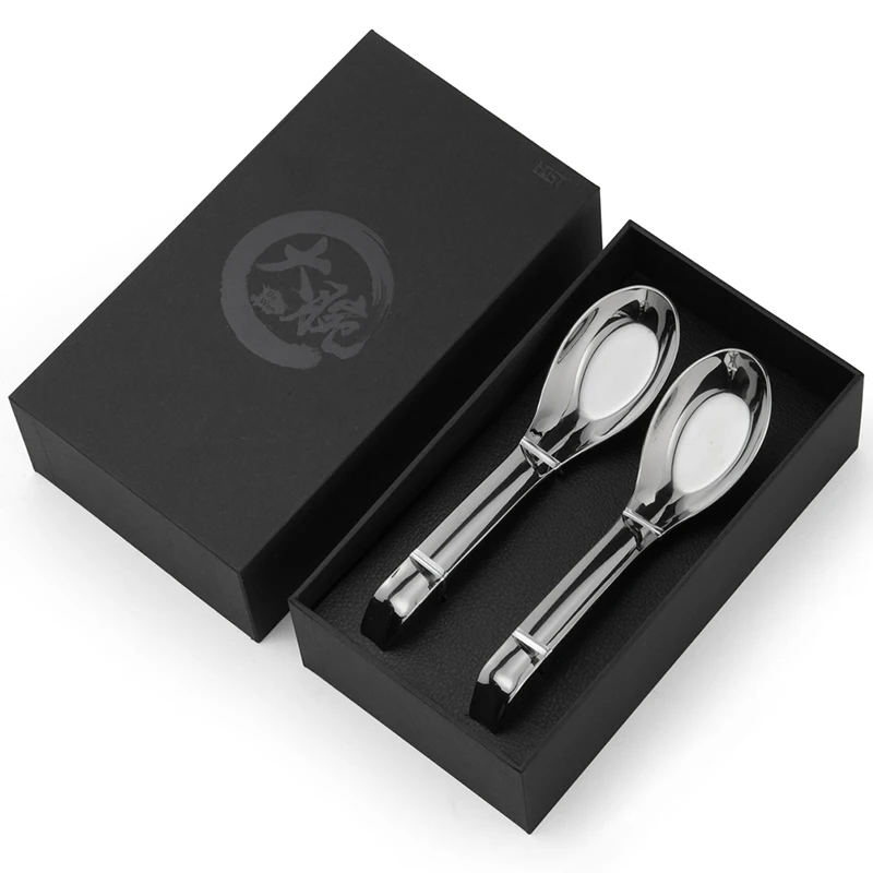 
Reusable Metal Chopsticks with Asian Soup Spoons ,Laser Personalized Classic Soup Spoon and chopsticks 