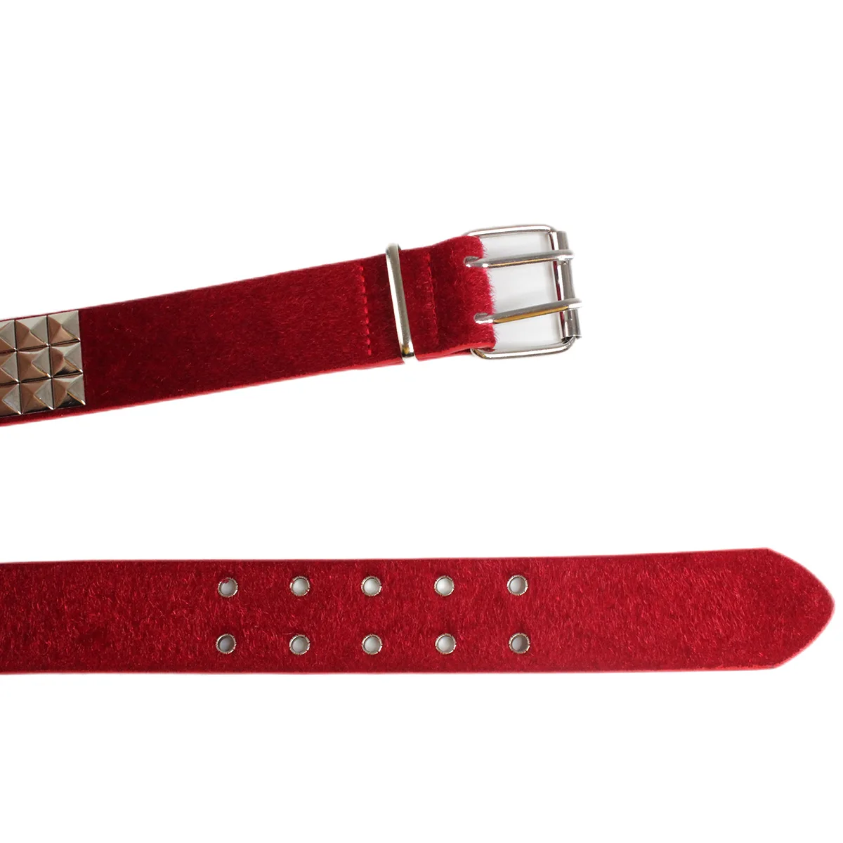 Factory Customized PU synthetic Leather VELVET fabric rivet WOMEN fashion belts
