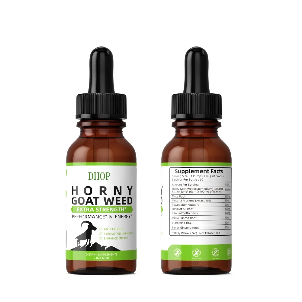 OEM Private Label Horny Goat Weed Liquid Extract men energy support Label Horny Goat Weed drop