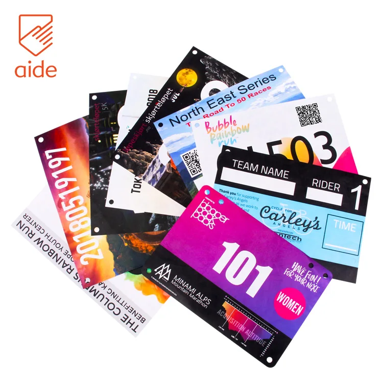 Custom Cool Bicycle Marathon Racing Tyvek Bib Numbers Maker For Runners