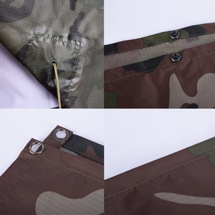 Hunting PVC waterproof camping coat  OEM Covert bionic Ghillie suit cloak camouflage raincoat Multi function tent