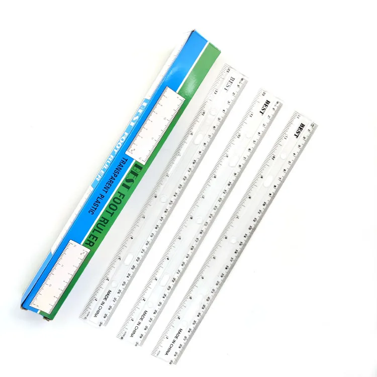 Factory Direct Sell High Precision Ruler 12 Inch 30cm Measuring Scale Ruler For Draw Straight