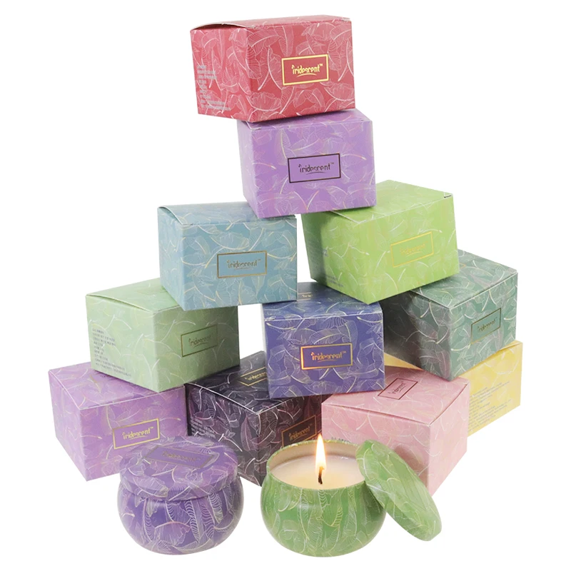 Оптовая продажа, высокое качество, 4 унции, роскошная соевая восковая свеча, портативная Оловянная Ароматизированная Свеча для путешествий