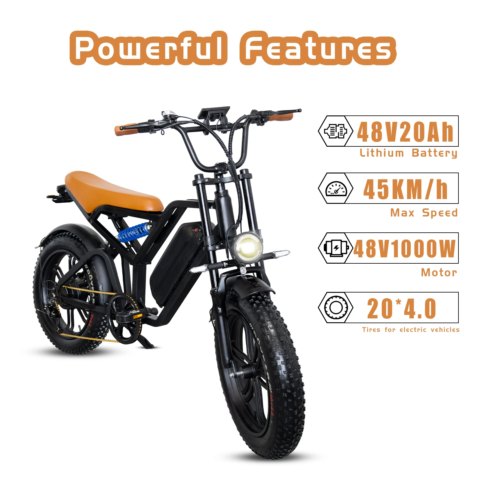 Us Warehouse 48v 1000w E-bike Ebike Electric Bike Fat Tire Vlo De Ville Lectrique Electric Mountain Bicycle For Adults