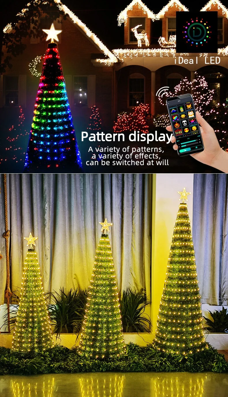 APP control wifi Smart Christmas tree lights smart USB powered LED fairy outdoor string lights For Christmas trees