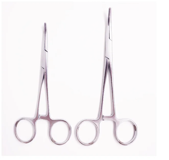 Good Quality Surgical Medical Operating Device Hemostatic Forceps Plier of Curved Tips