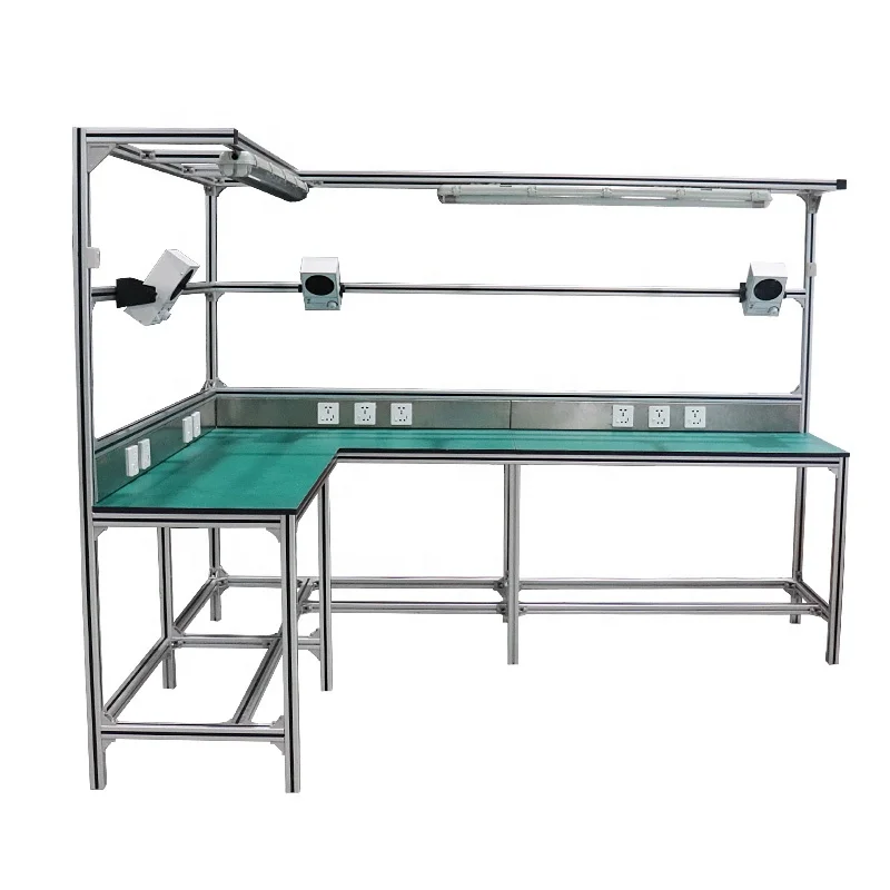 Factory OEM flexible aluminum profile movable table industrial workbench for assembly line