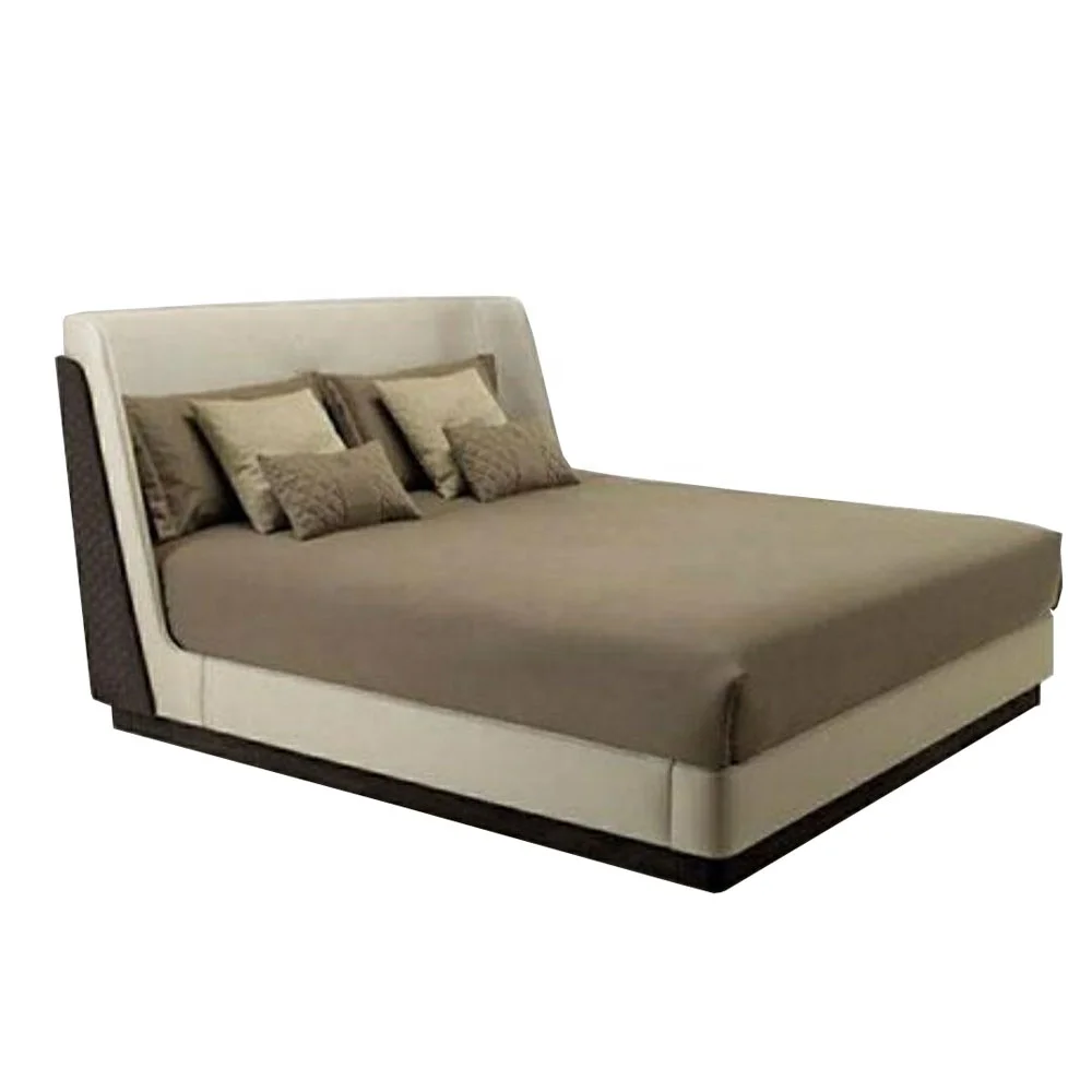 Modern home bedroom furniture bed sets luxury wooden fabric upholstered king size beds