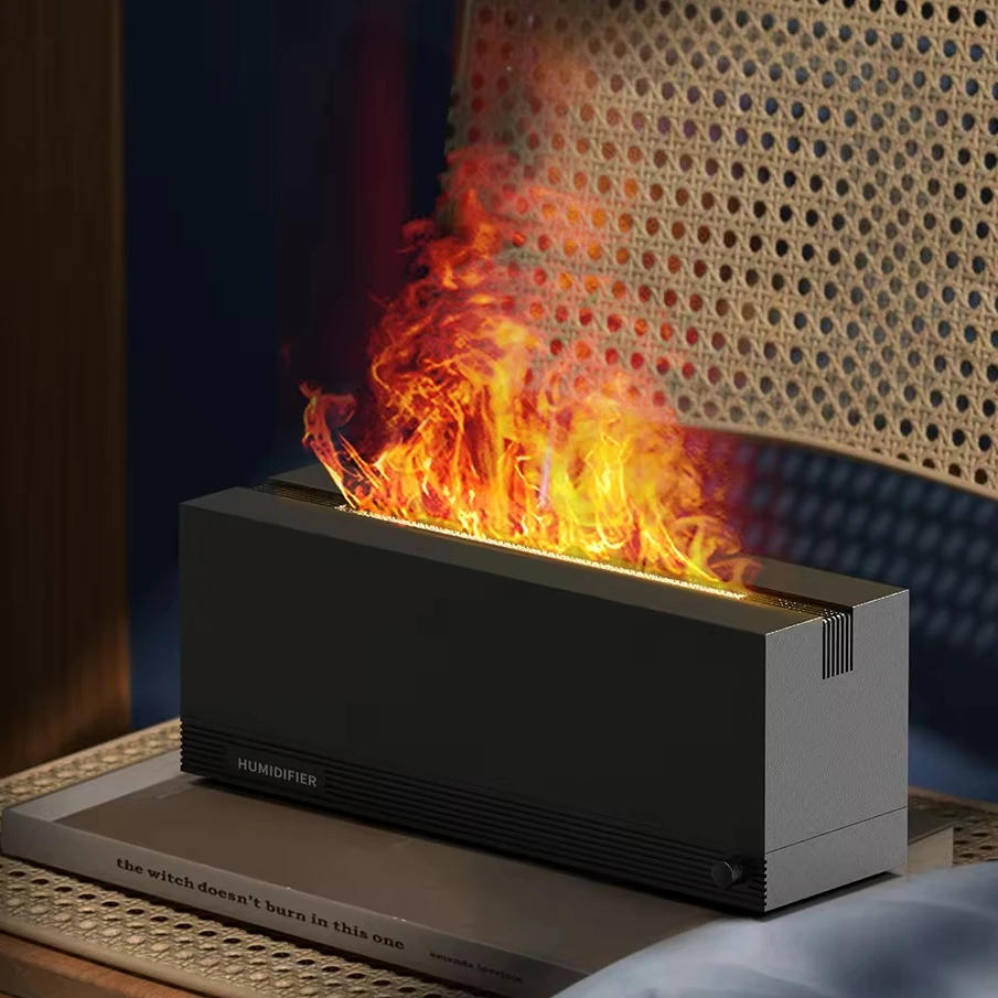 Фабрика Северная Европа рок 3D имитация увлажнителя пламени увлажнитель воздуха Ароматический диффузор с ночным светом