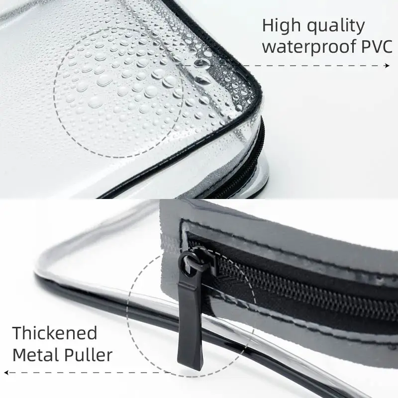 Clear Toiletry Bag Portable Travel Cosmetic Bag with Zipper Waterproof Makeup Bag Cosmetic Storage Organizer for Women Men