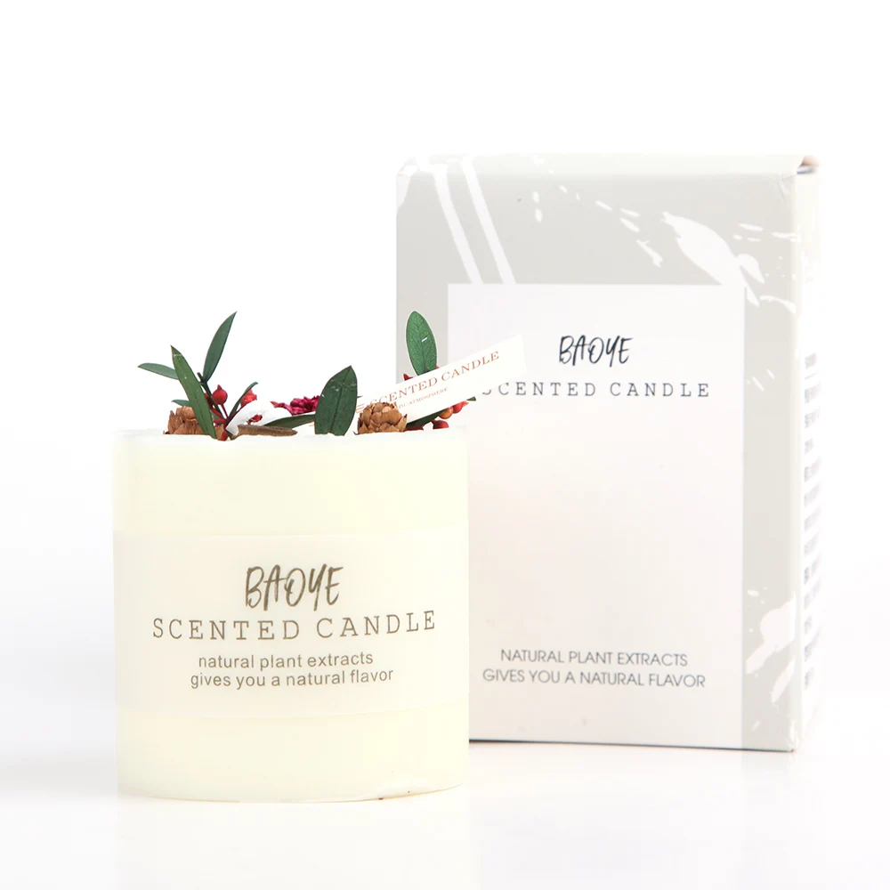 Лидер продаж свадебная ароматическая свеча ручной работы из соевого воска с сушеным цветком для украшения дома