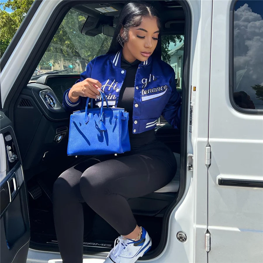 K22C22606 Custom Clothes Letterman Jacket Letter Embroidery Baseball Uniform Outfit Women Varsity Jacket