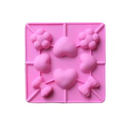 China sale flower love heart lollipop mould silicone mould candy food-grade baking equipments tool