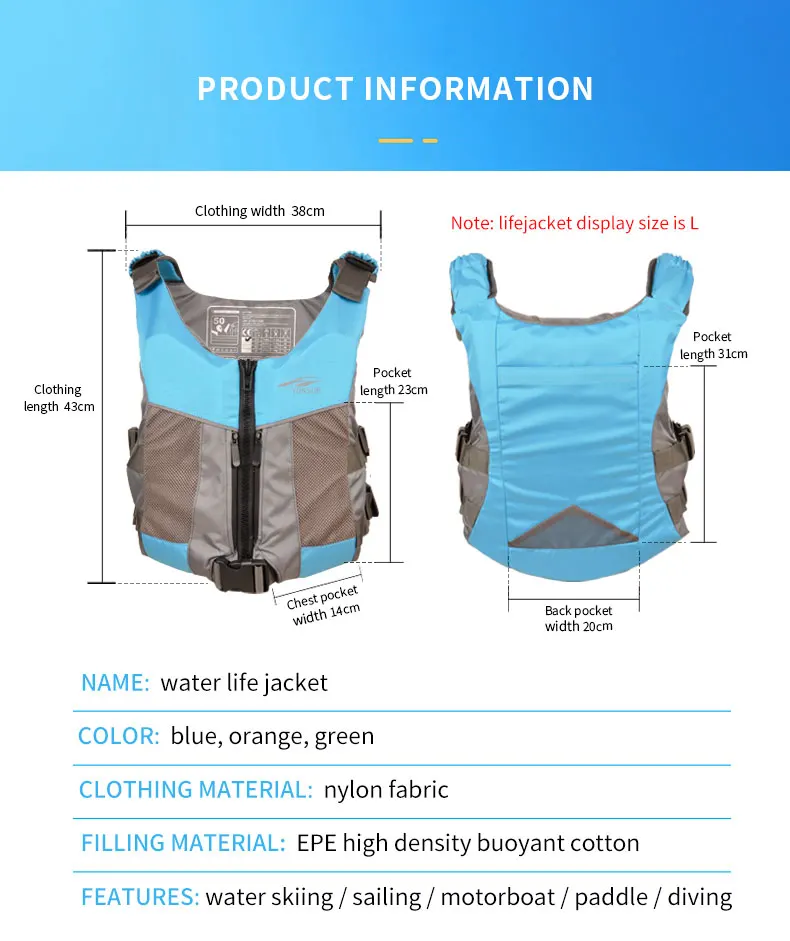 Nylon Fabric Portable Life Jackets Adult Spearfishing Sports Safty Jackets Professional Diving Accessories