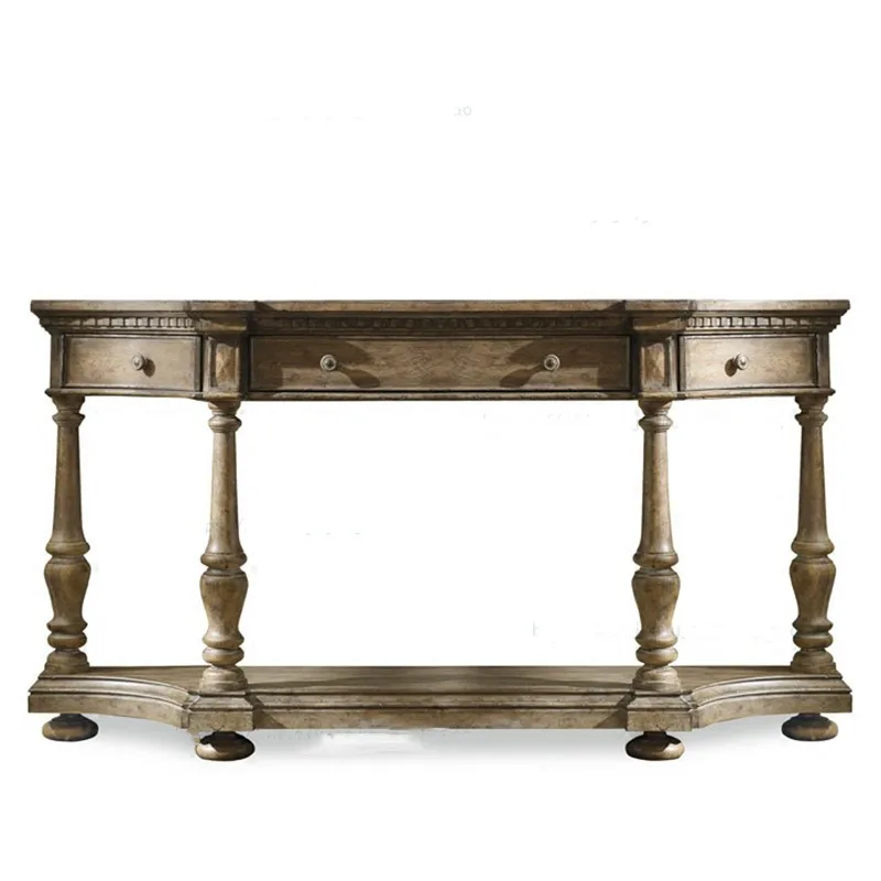 
Factory Supply American Country Solid Wood Retro Console Table Dining Side Cabinet Porch Cabinet French Home Decoration Table 