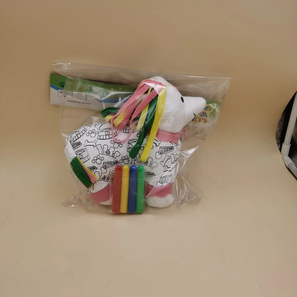 kids reuse 3D plush  animal horse shape coloring drawing doodle toys for children