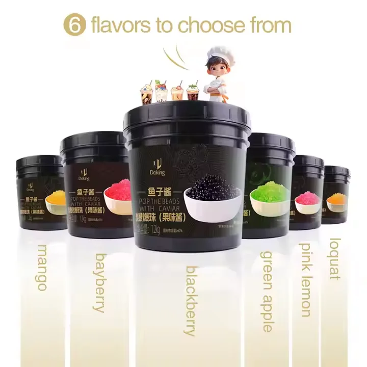 Икра DOKING Boba в форме икры Bubble Tea и десертные материалы 1 2 кг розовой лимонной фруктовой