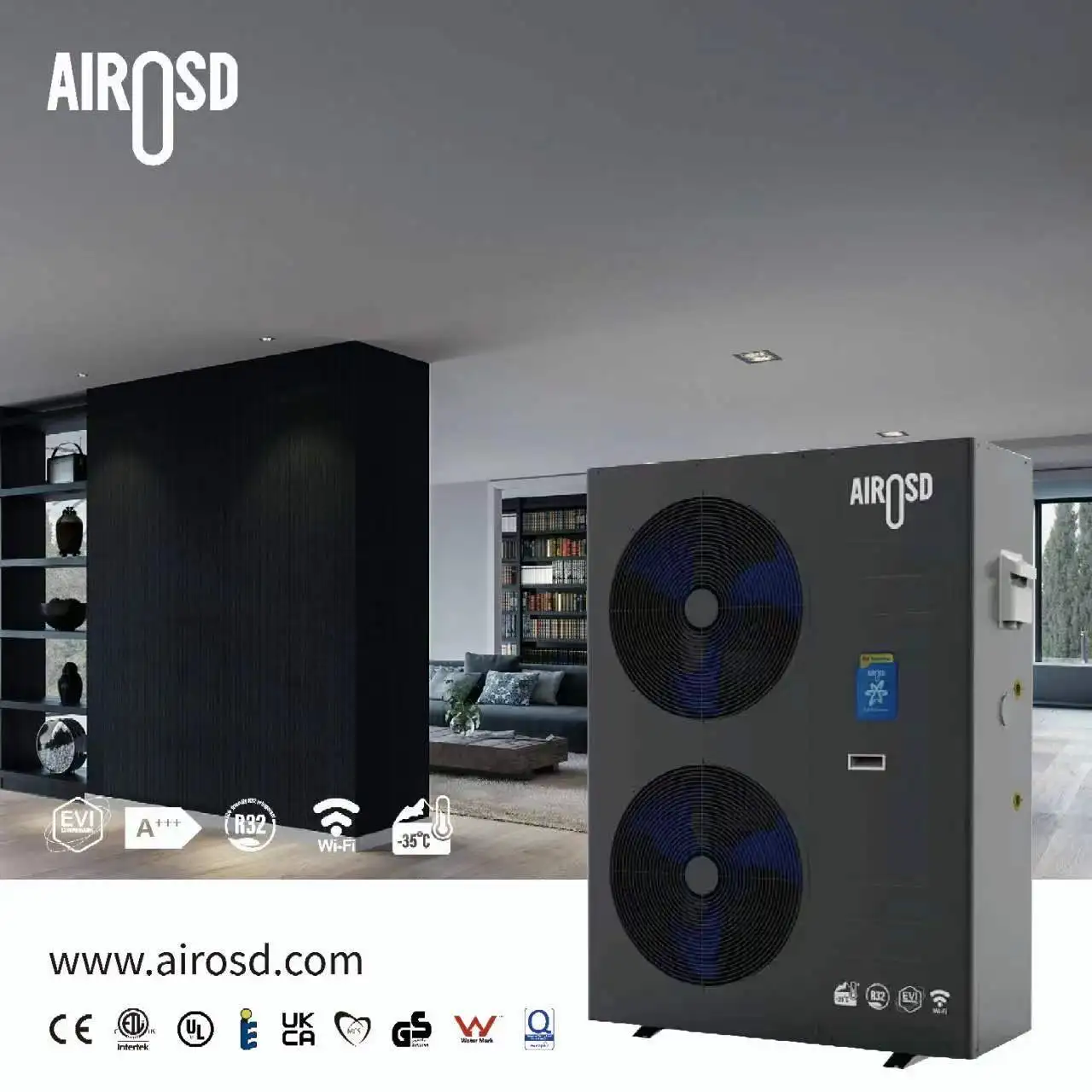 European Standard A+++ R290 Heating Cooling Hot Water Heater Inverter Air Source Heat Pump