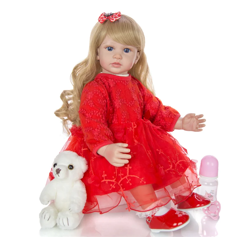 Keiumi 24 дюйма элегантные Reborn Baby Girl Кукла 60 см мягкие виниловый тканевый фон для фотостудии средства ухода за кожей принцессы кукла Boneca Детские Плейбой
