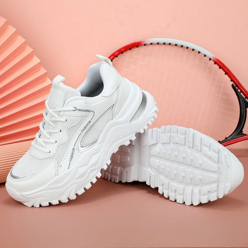Fashion Sneakers Running Sport Shoe mesh Thick Sole Clunky Sneaker casual Dad elevator shoes for Women and Ladies