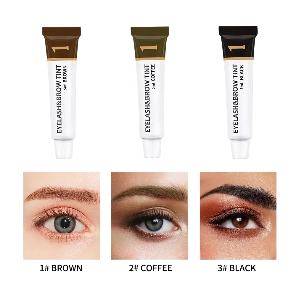 Iconsign 2in1 Eyelash Eyebrow Dye Gel 7ml Black Coffee Brown 3 Color Professional Brow Tint Dye Kits With Gloves And brush