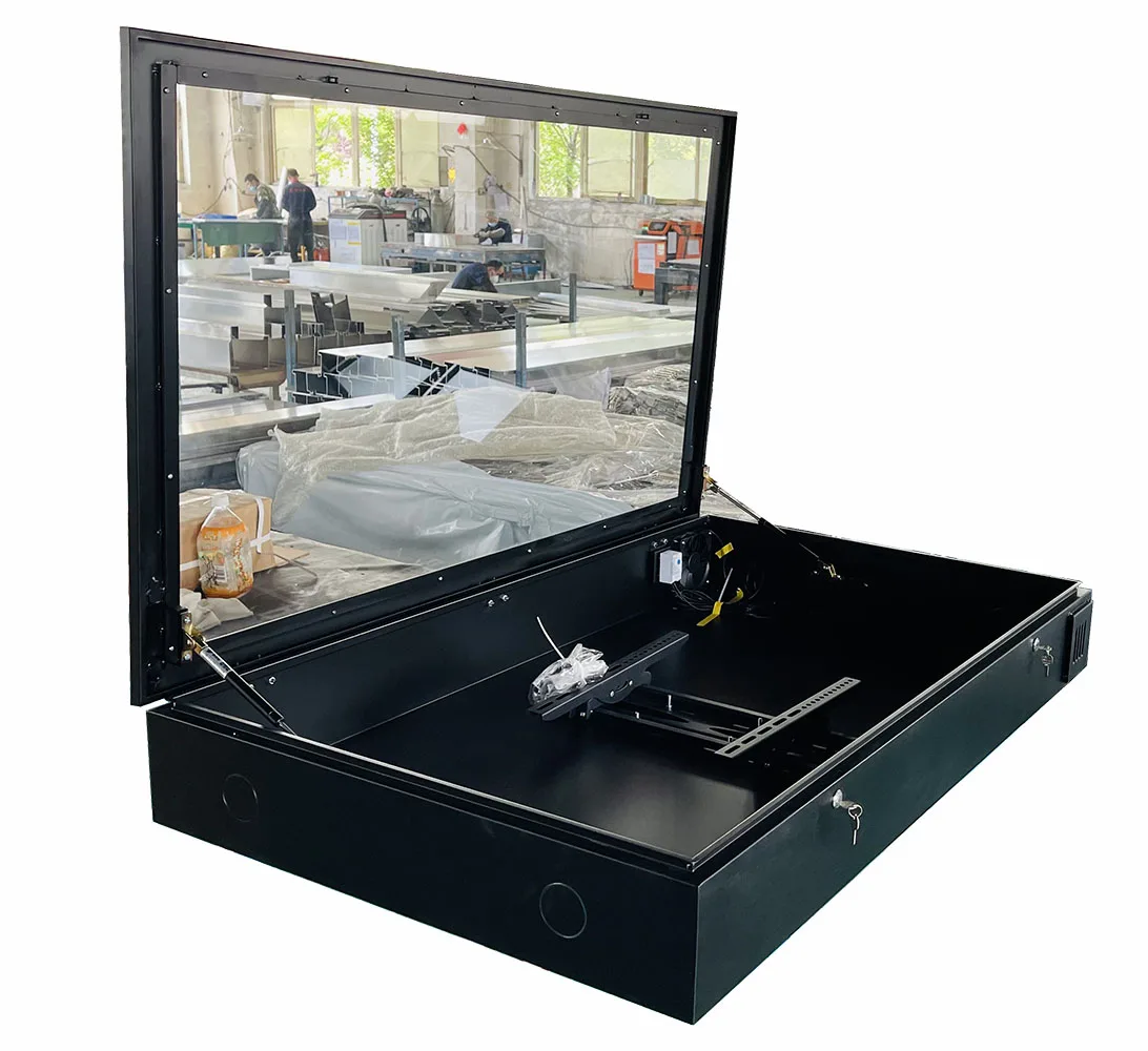Custom Portrait 55 Inch Outdoor TV Enclosure Waterproof LED Monitor Enclosure With Fans