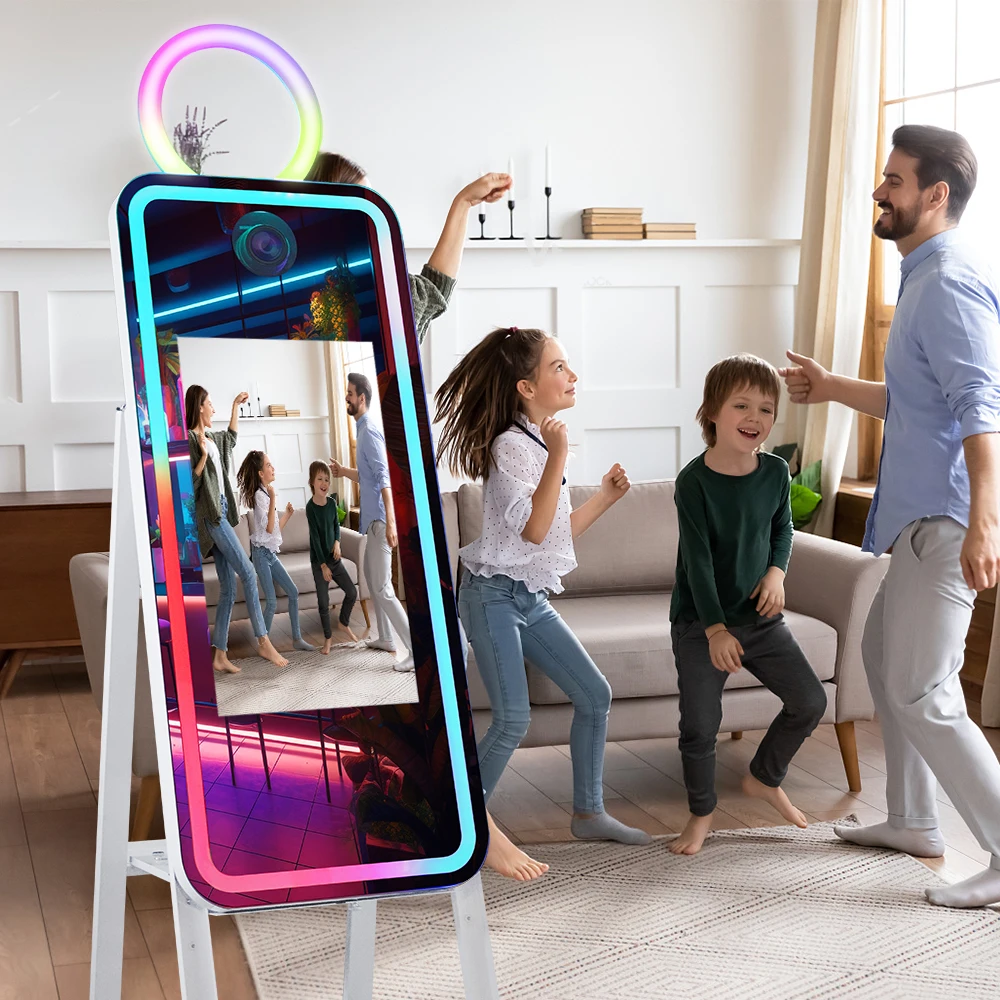 Microsoft Magic Photo Mirror Booth With Fight Case Birthday Party Supplies 40 Inch LCD Photobooth Kiosk Machine
