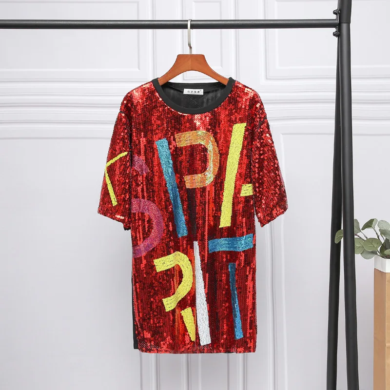 WINGTU Custom Women Sequin Party Jersey Football Shirt Long Top Shirts With Shiny Sequins