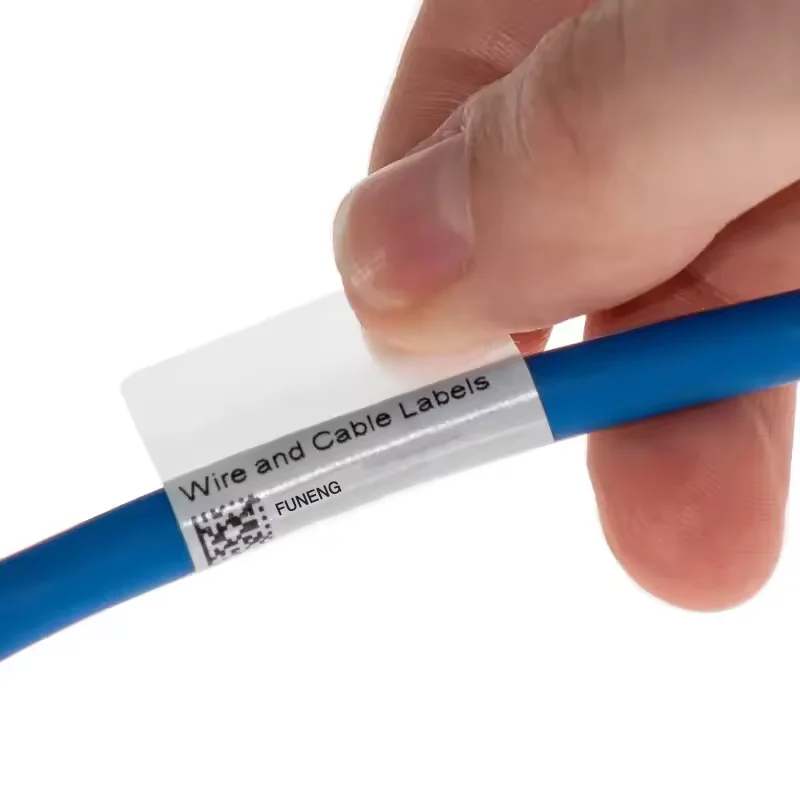Custom wire cable label waterproof cable fiber special label custom strong paste paper roll