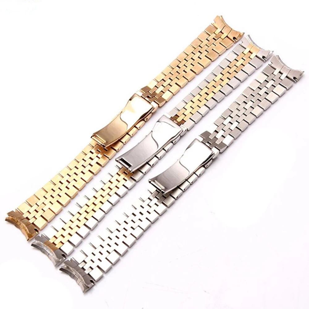 Accept logo etch 14mm 16mm 18mm 20mm 22mm 24mm Black Silver Rose Gold jubilee Stainless Steel Watch Bracelet