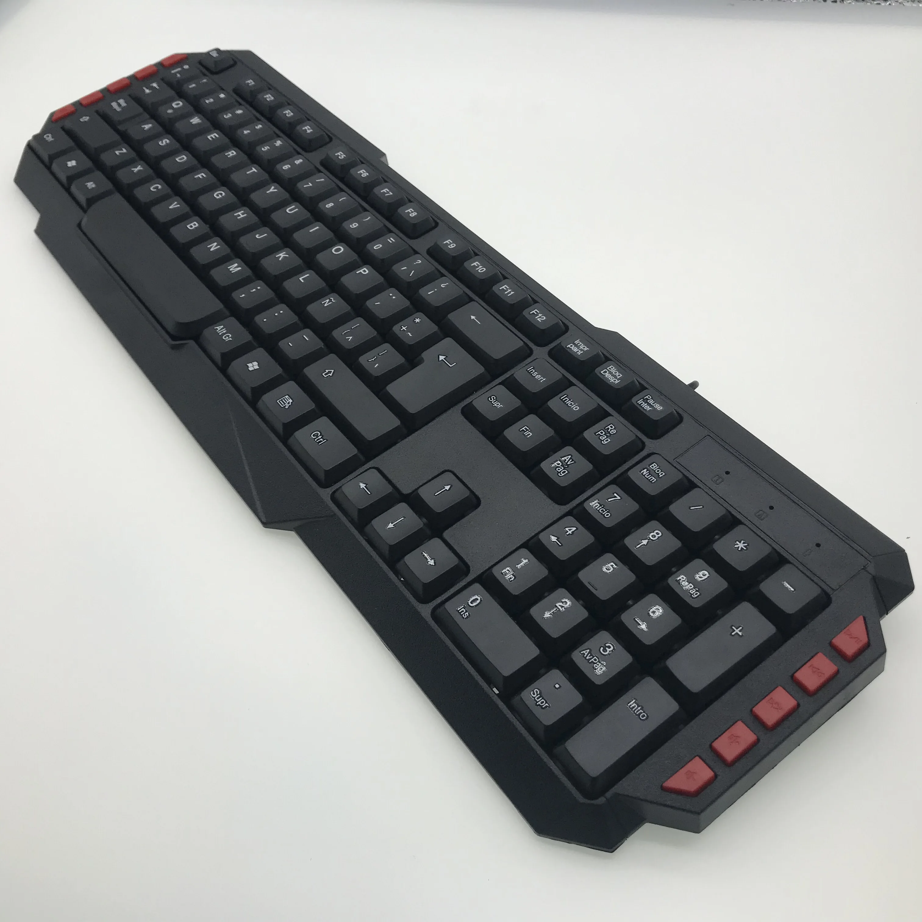 
 Проводная игровая клавиатура с цветными клавишами, usb, испанская, Арабская  