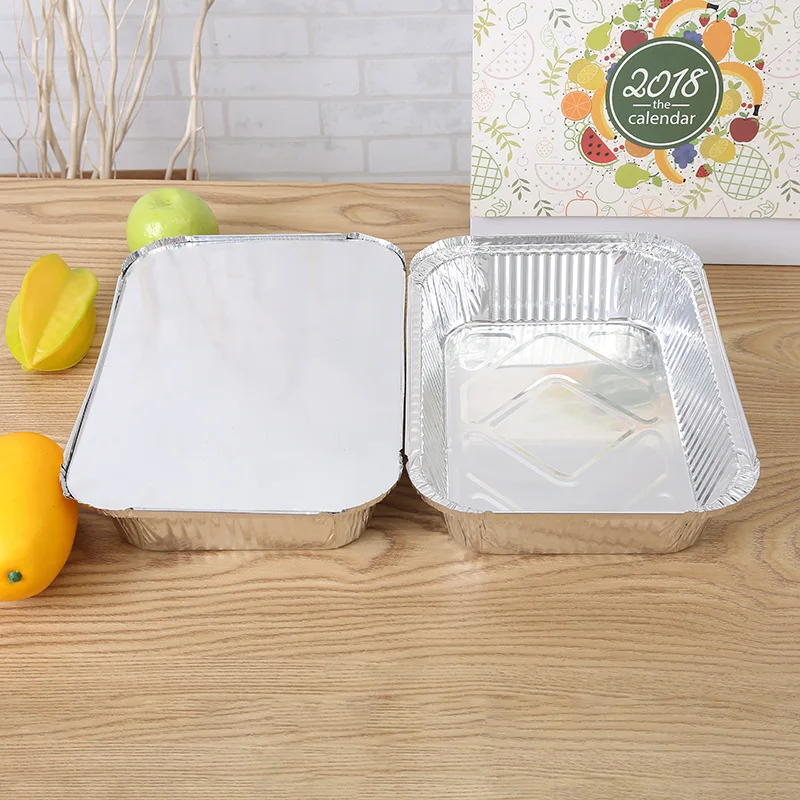 1750ml Disposable Kitchenware Aluminum Tray Eco-friendly Foil Pans Food