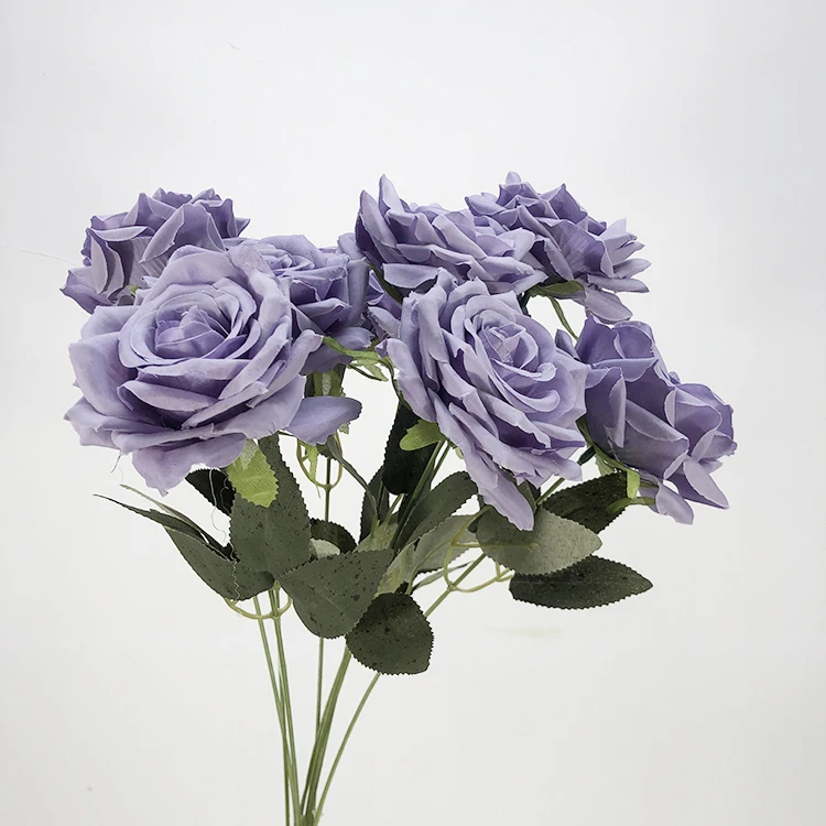 P-016 Wholesale Purple Series Bouquet Orchid Flower Silk Hydrangea Rose Peony Wedding Decoration Supplies Artificial Flower