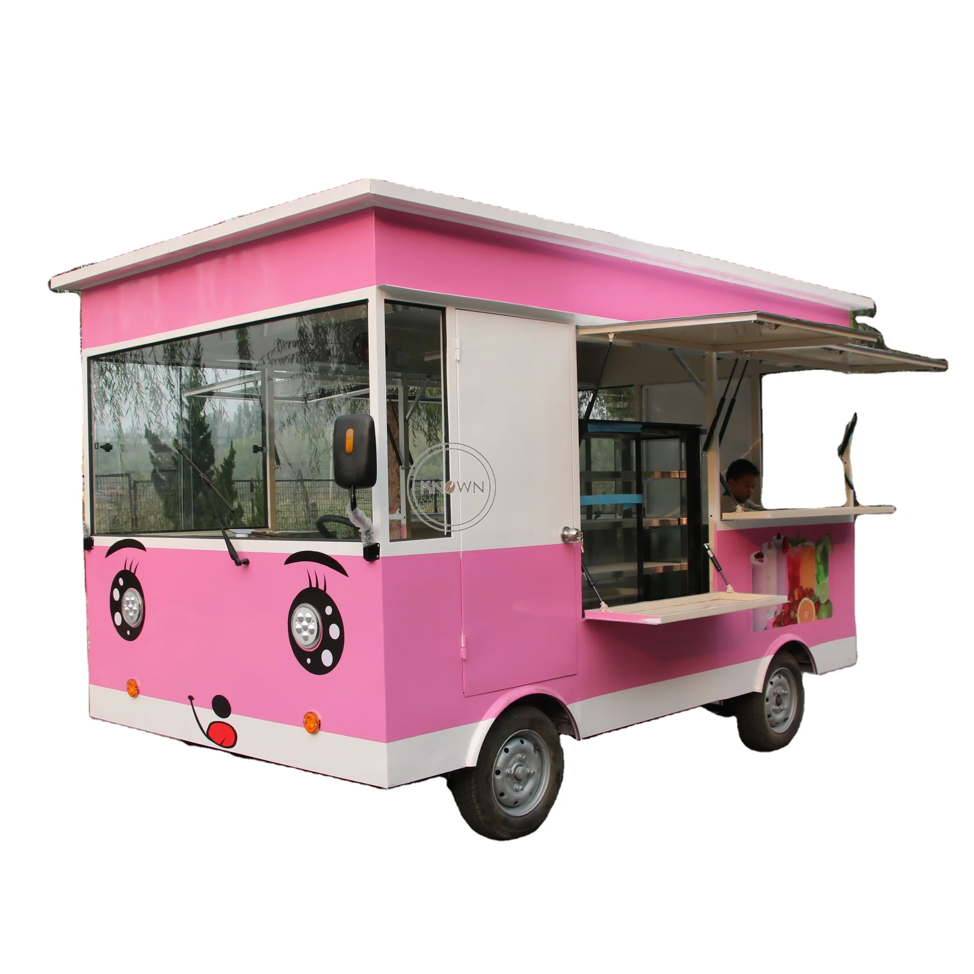 New USA Standard Square Top Outdoor Ice Cream Fast Food Truck Mobile Trucks With Snack Machine for Sale