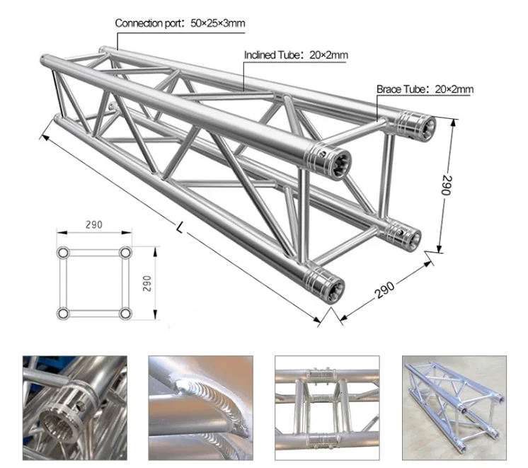 Hot Selling Stage Lighting Trusses In Chinese Factories Easy To Install Outdoor Performance Aluminum Trusses