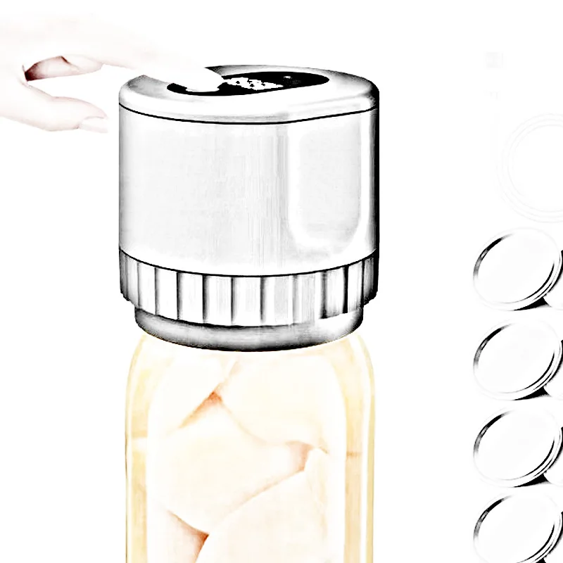 Hot Sale 80Kpa Portable Electric Mason Jar Vacuum Sealer Wide & Regular-Mouth Mason Canning Jars Vacuum Sealers Kit Food Storage