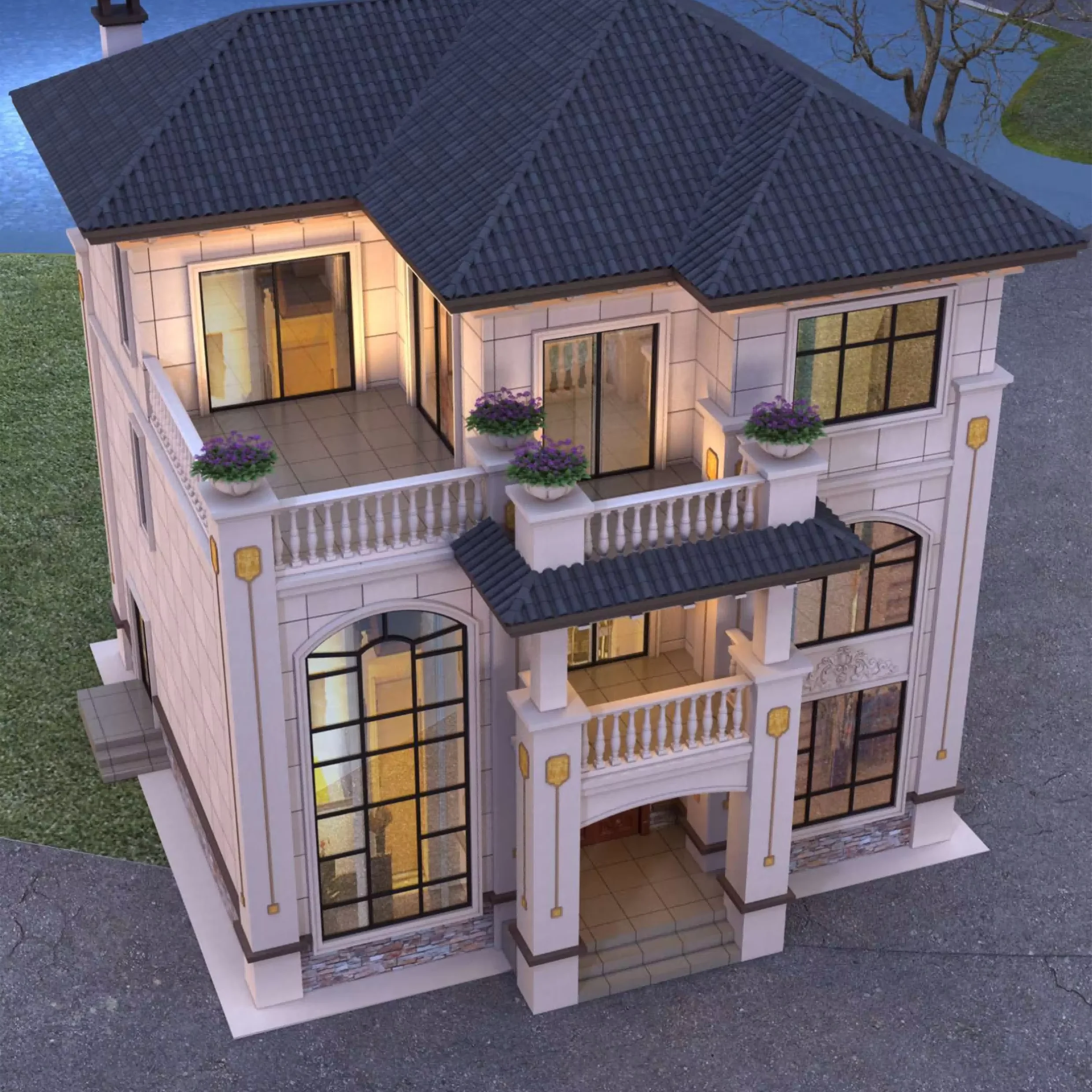 RG-Save cost structure house villa prefabricated house building light steel prefab home