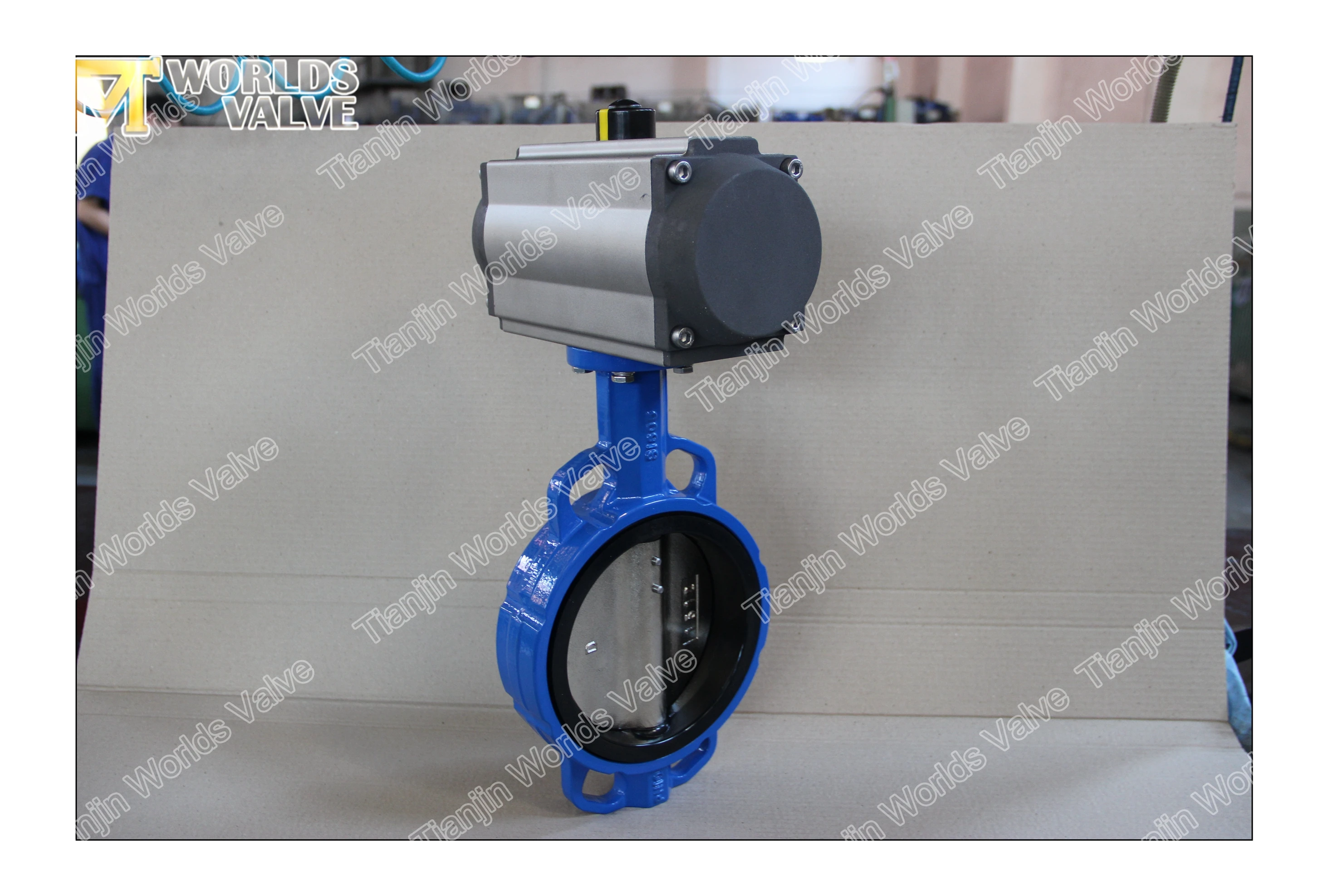 china supplier reliable performance large size pneumatic wafer type butterfly valve