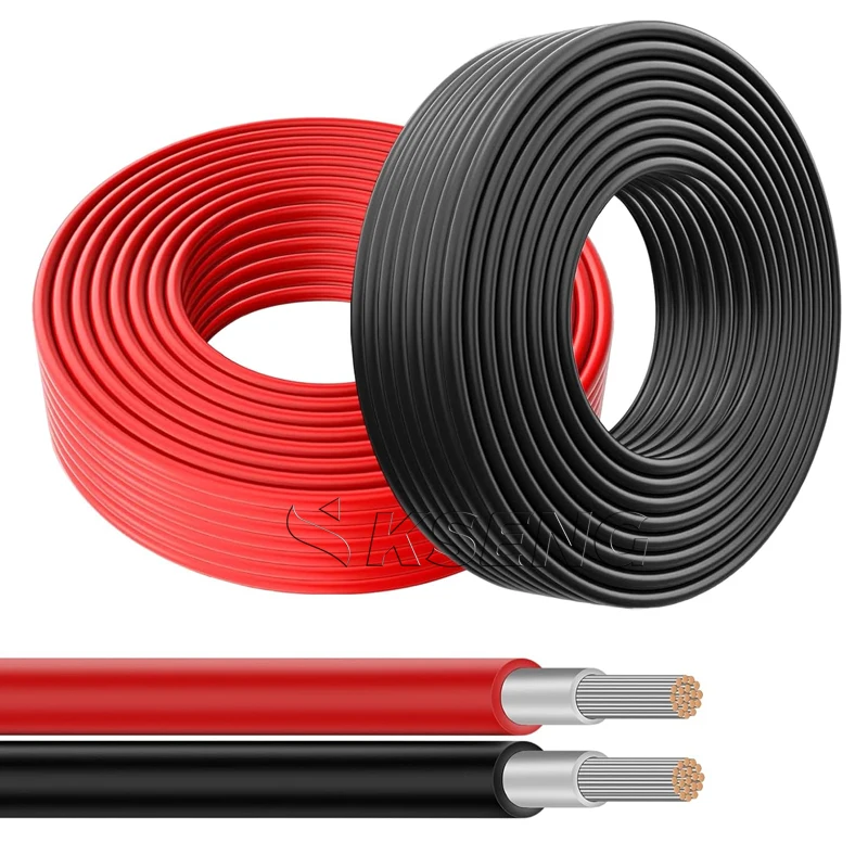 Solar Cable Tinned Copper Conductor Photovoltaic Solar DC Cable Single Row Twin Core For Solar Energy System