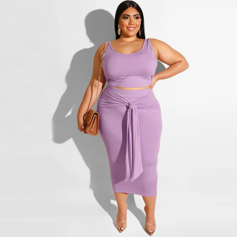 XINYU women clothing plus size shirt for women tracksuit 2pieces sets crop top hot sales plus size women dresses 4xl 5xl 6xl 7xl