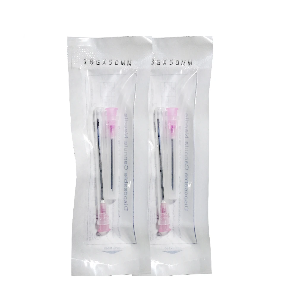 Disposable Hypodermic Needle 18g 23g 25g 27g Canula Micro Blunt Tip Cannula For Breast Body Butts Injection