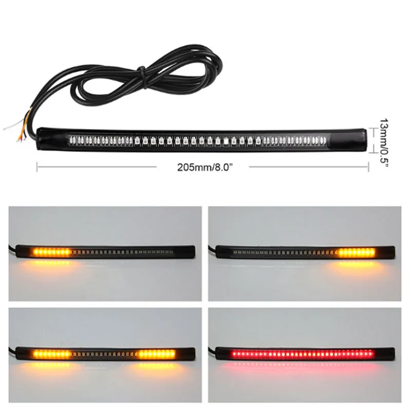 Scooter Motorcycle LED Light Strip Bar Tail Brake Turn Signal Strip Lights Parts For Truck Car Motorcycle Stop Signal Light