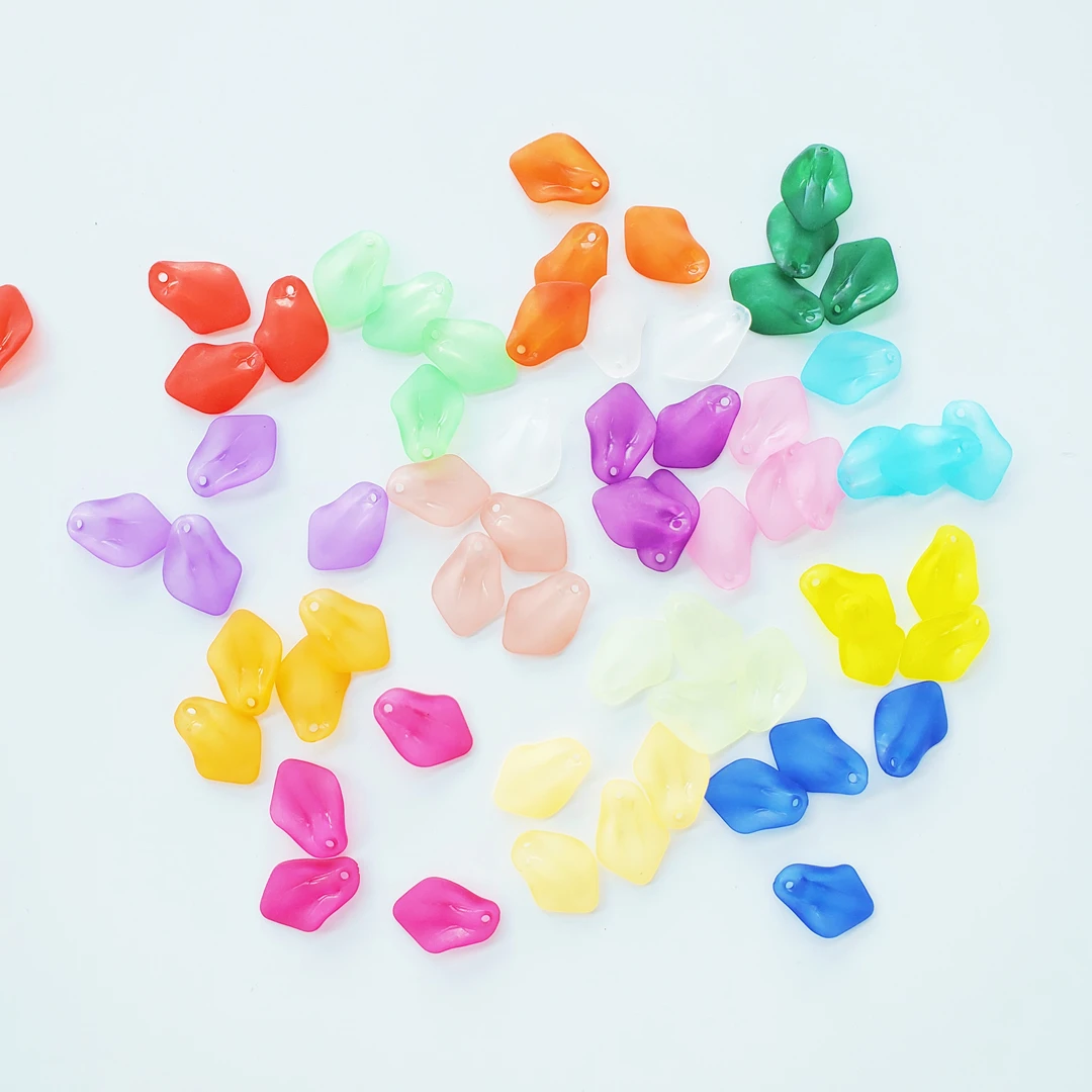 DIY Handmade Frosted Flower Beads Semi-Finished Products Acrylic Loose Spacer Frosted Plastic Flower Beads For Jewelry Making