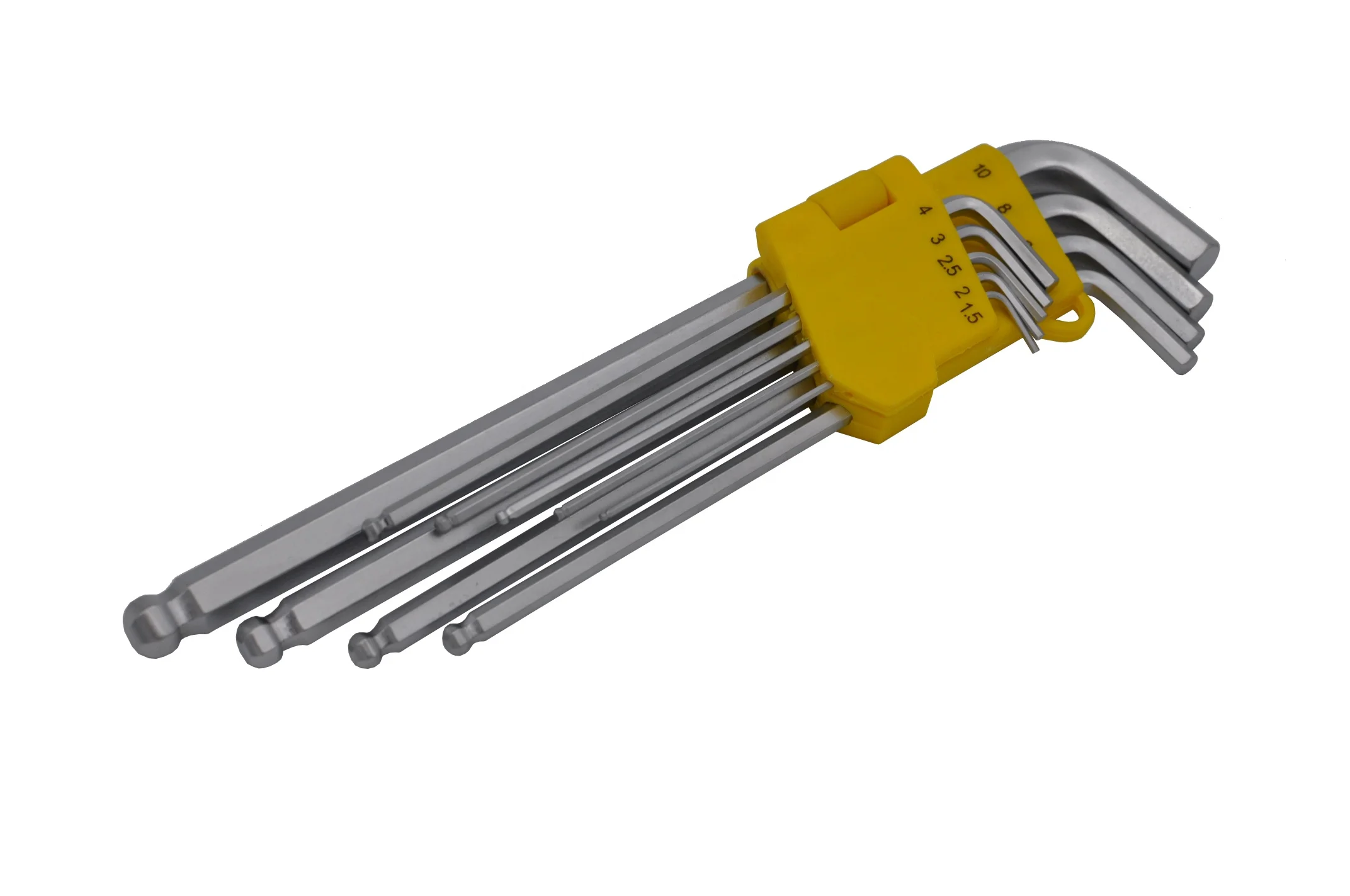 NBFLOURISH 9pcs Long Arm Ball Point Hex Key& Black Finish Allen Wrench Set&Allen Key Set