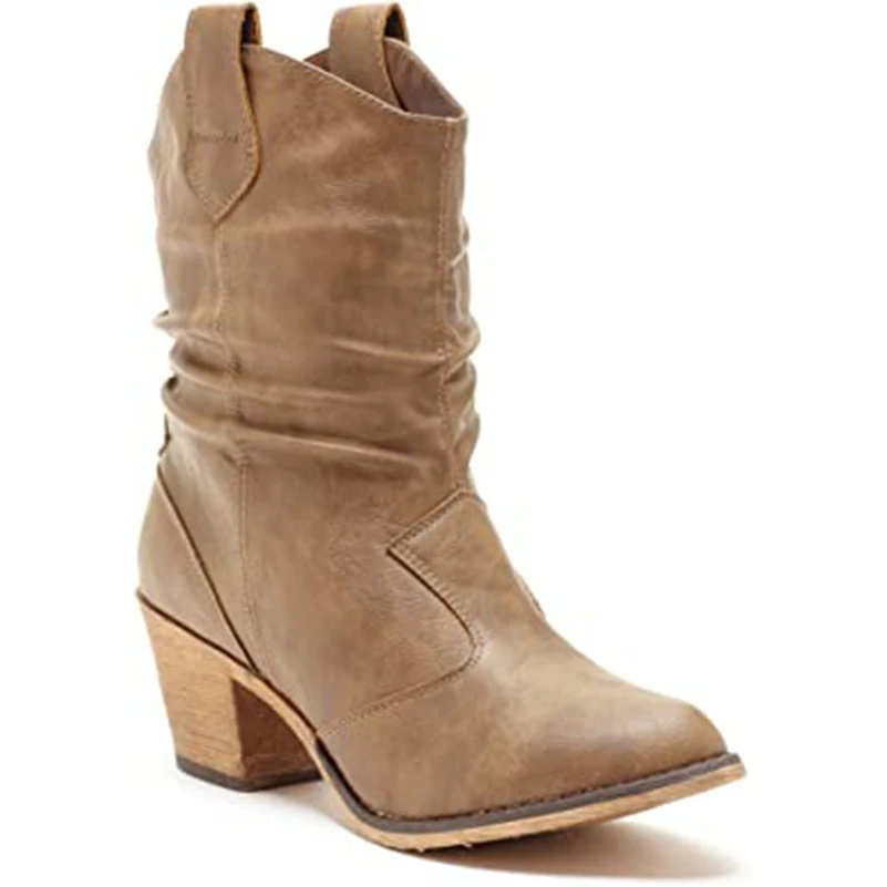 Короткие ботинки Cowgirl, лучшие походные ботинки на массивном каблуке, боевые ботинки