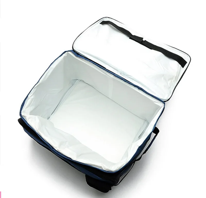 Pull rod incubator outdoor barbecue refrigerated fishing ice pack large capacity foldable cooler bag with wheels